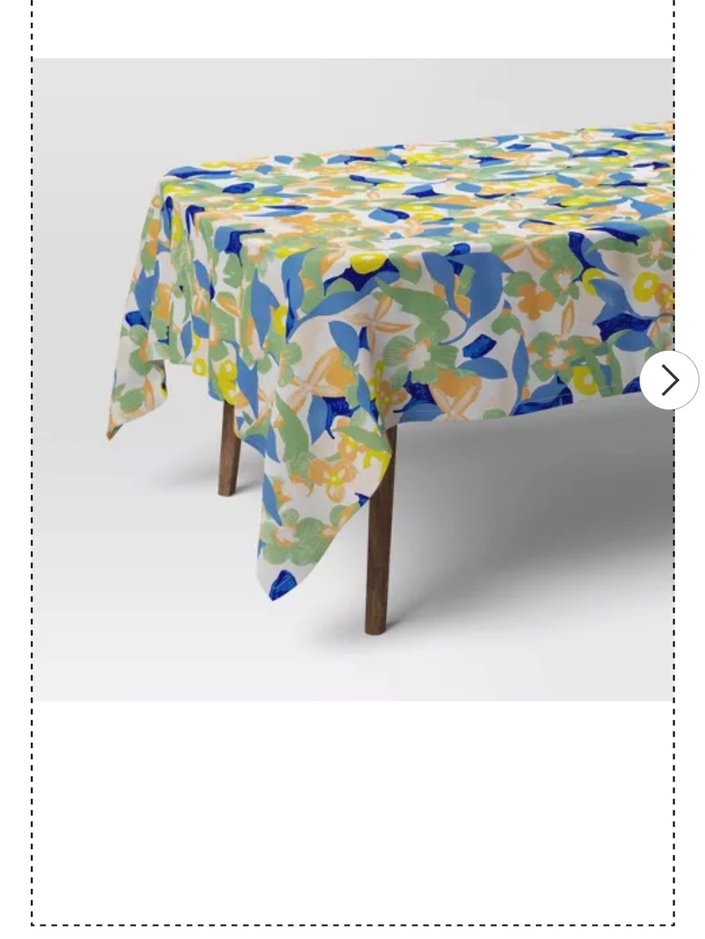 Floral Multicolor Cotton Tablecloth - Blue, Green & Yellow